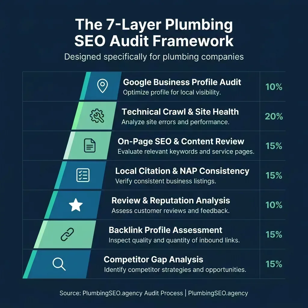 Plumber SEO diagnostic checklist framework