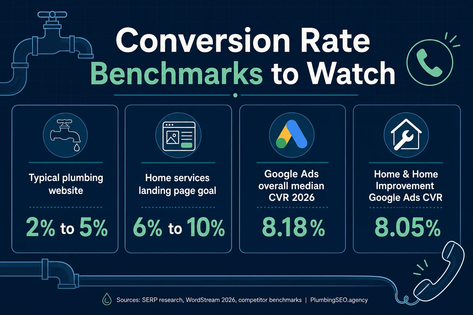 Conversion rate benchmarks for plumbing companies