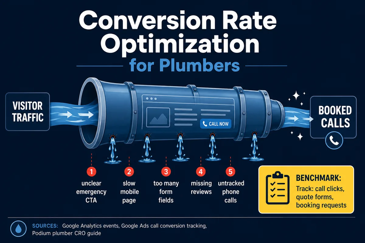 Conversion rate optimization leaks for plumbing websites