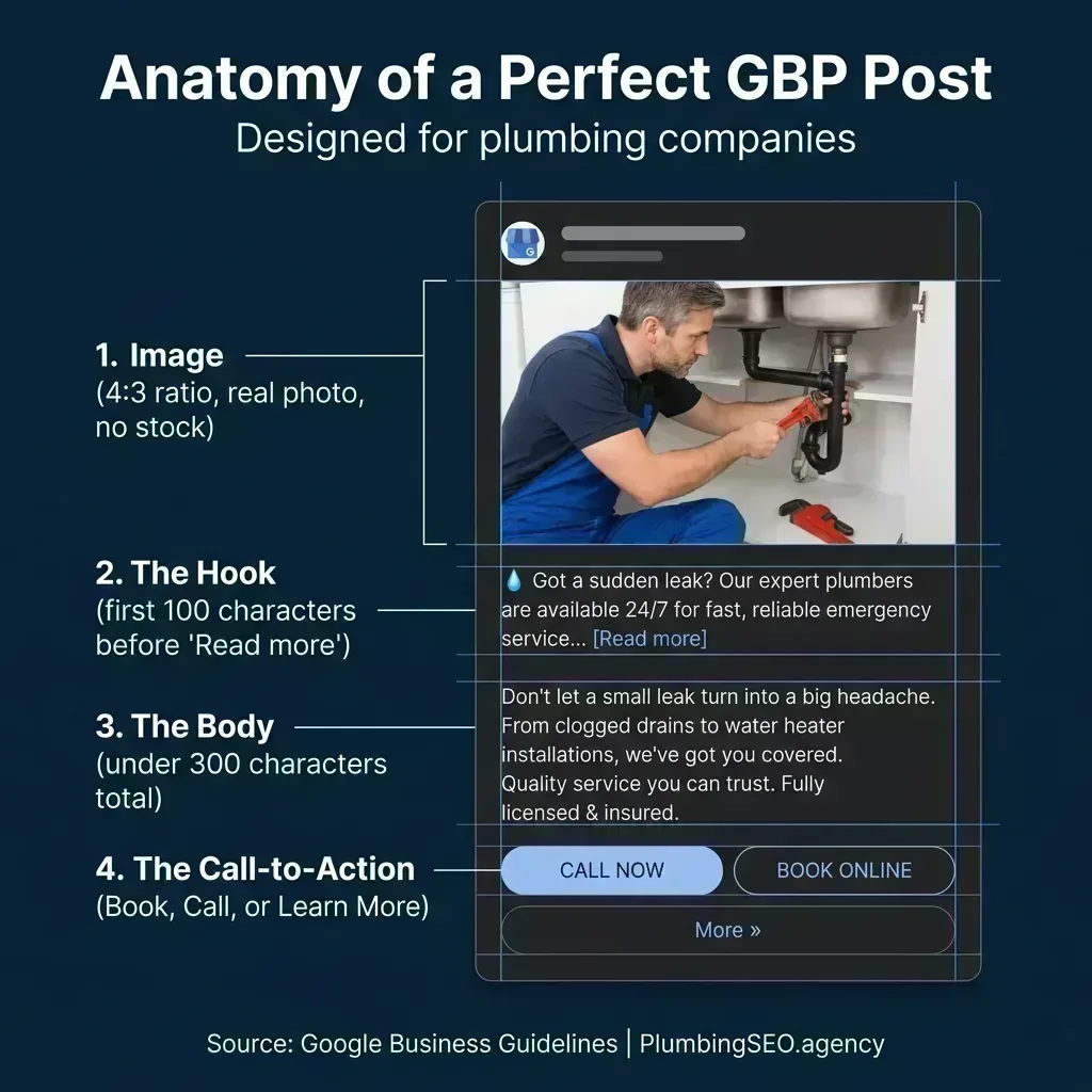 Anatomy of a Google Business Profile post for plumbers