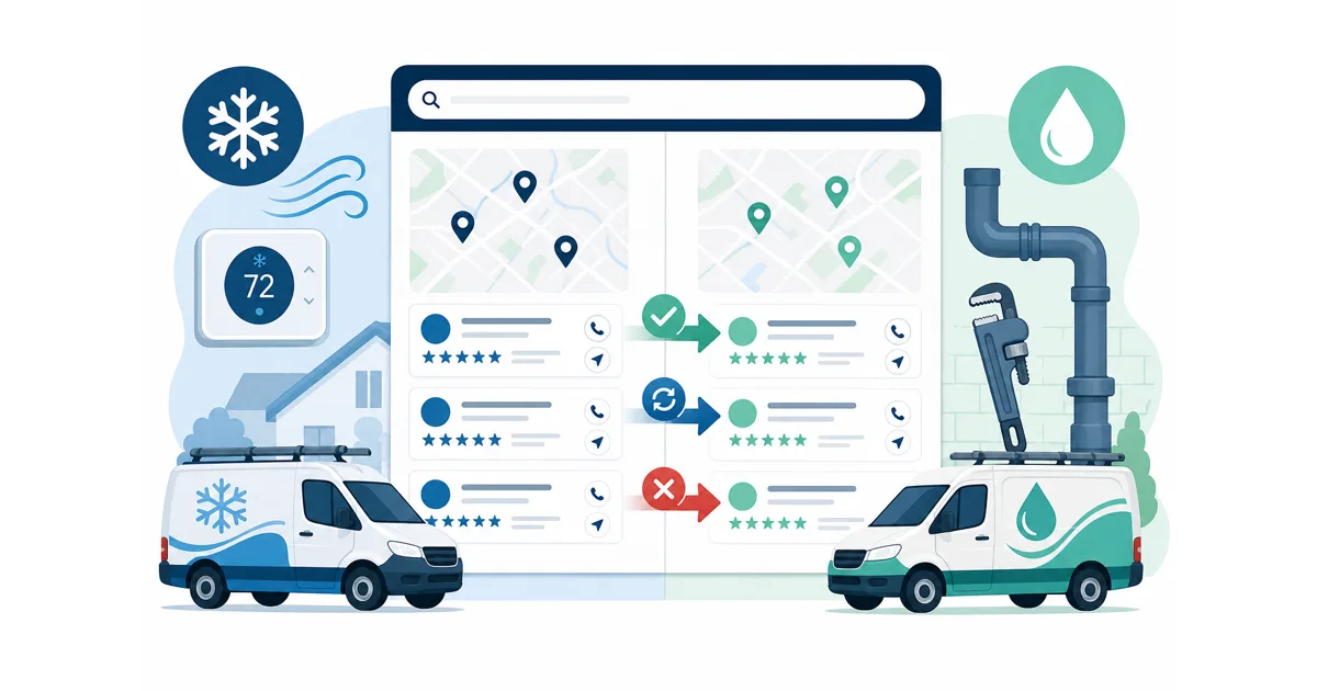 HVAC versus plumbing Google Business Profile comparison for plumbers