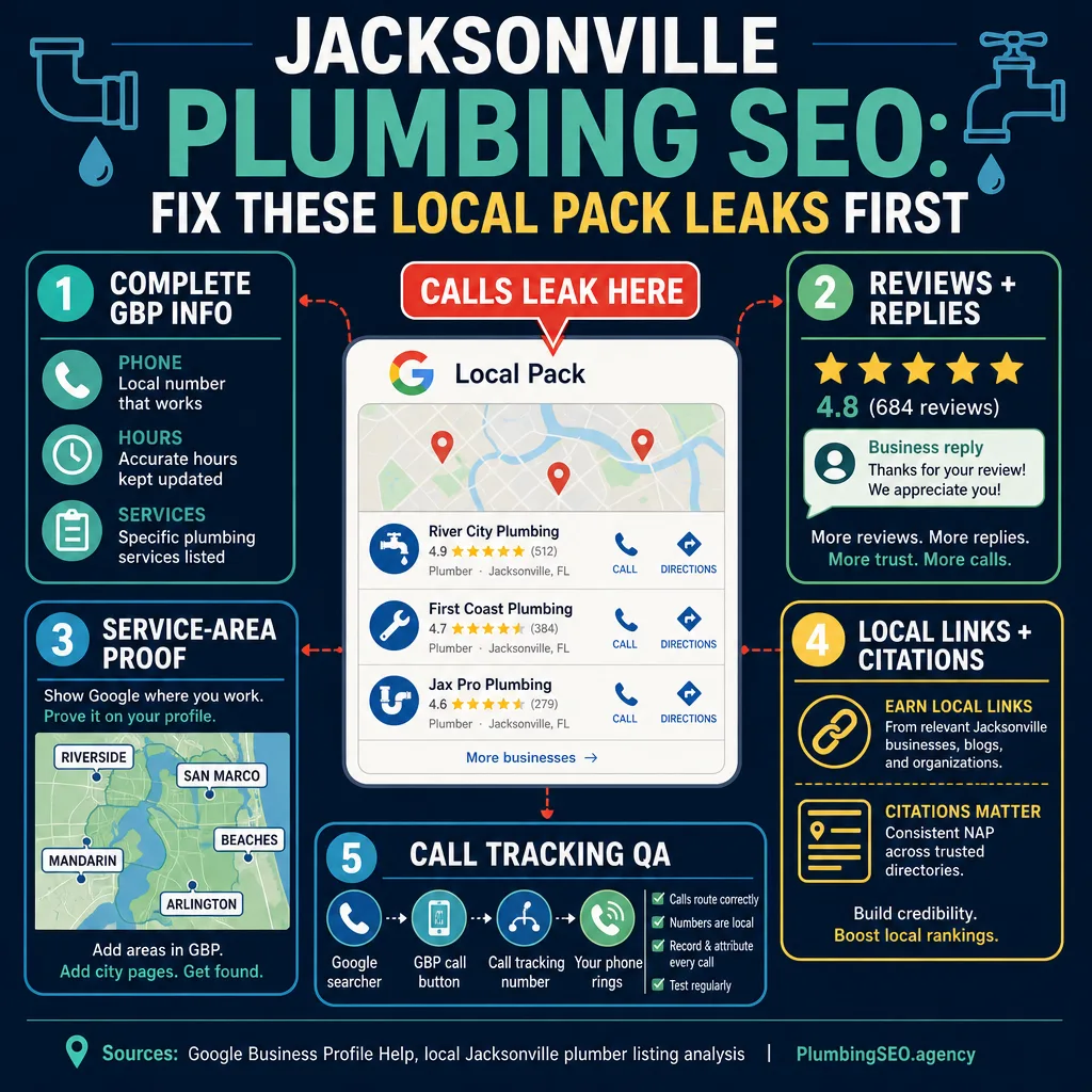 Jacksonville plumbing SEO local pack fix-first matrix