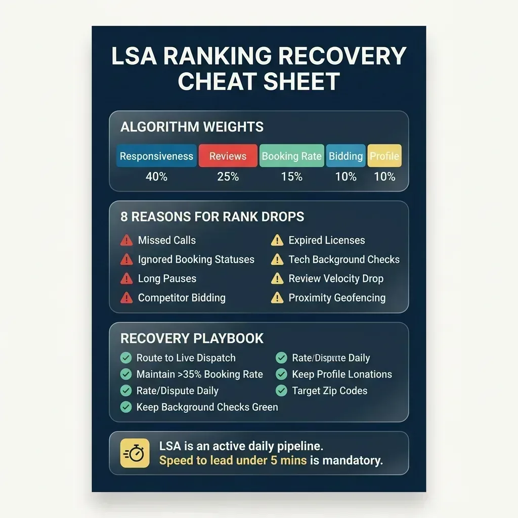 Google Guaranteed LSA Ranking Recovery Cheat Sheet for Plumbers