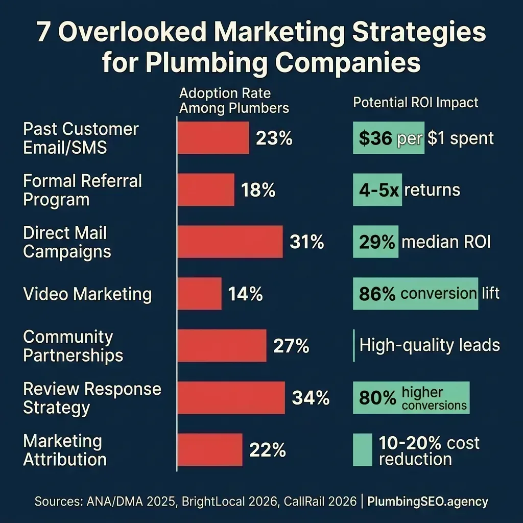 7 overlooked marketing strategies for plumbing companies with adoption rates and ROI