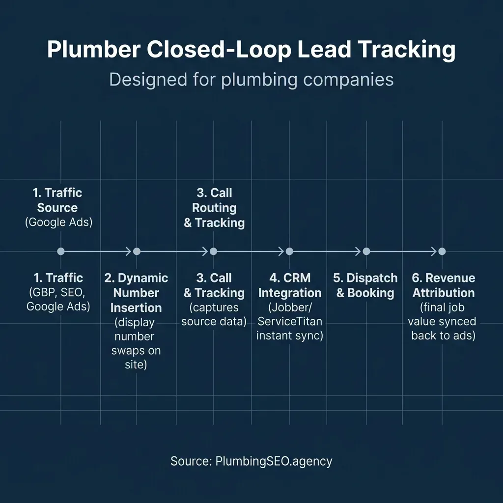 Closed Loop Lead Tracking diagram for plumbing companies