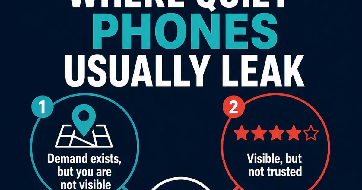 Plumbing SEO leak map for diagnosing why a plumber is not getting calls