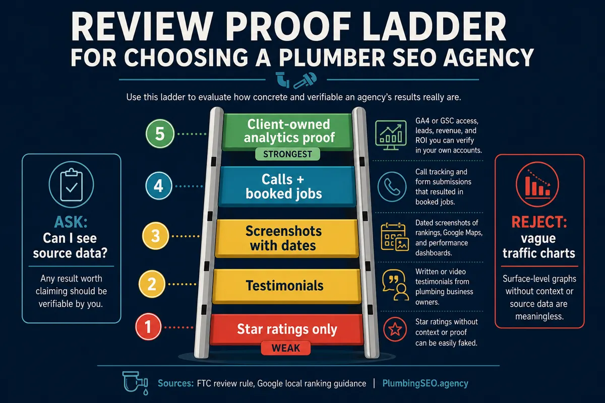 Proof checklist for verifying plumber SEO reviews and agency case studies