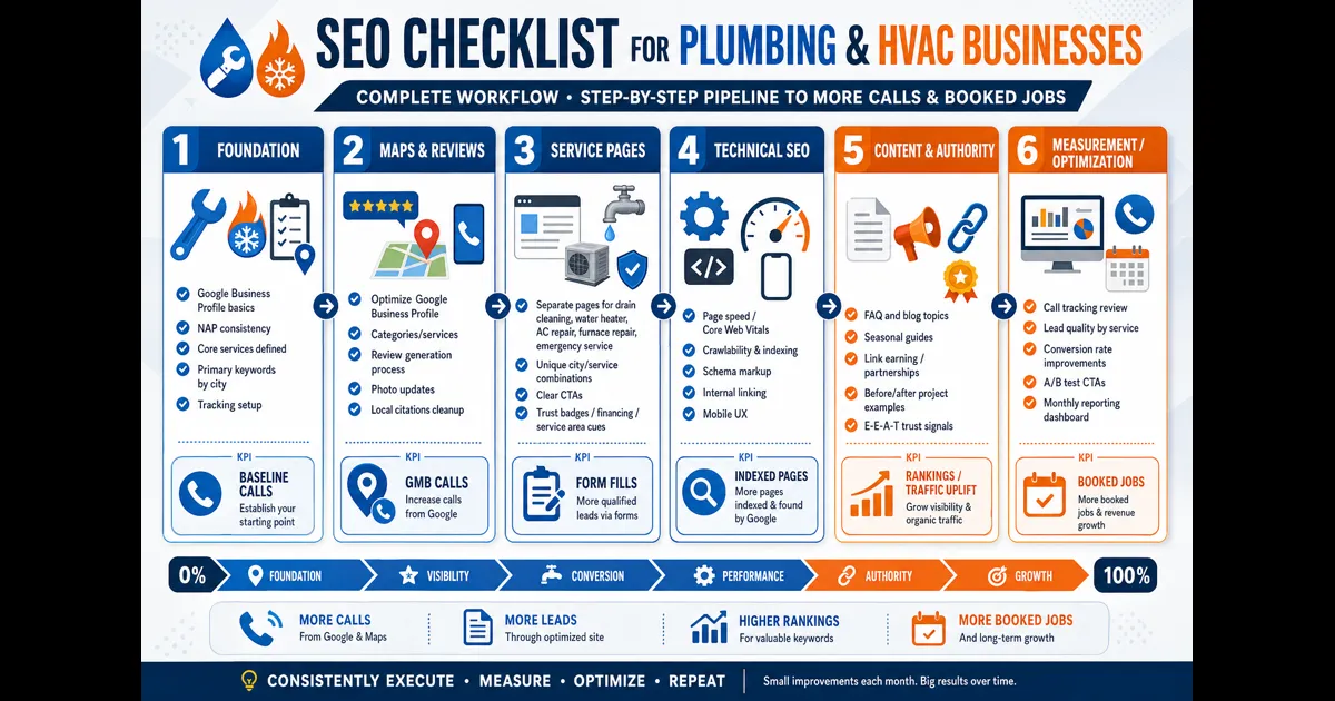 SEO checklist for plumbing and HVAC businesses