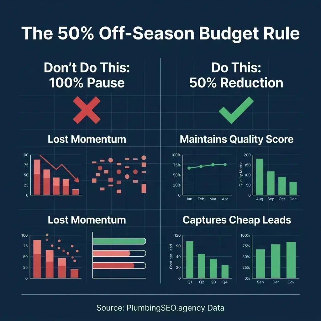 The 50 Percent Off Season Budget Rule for Plumbing Ads